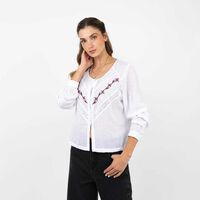 Blusa Manga Larga Mujer Alma Blanco