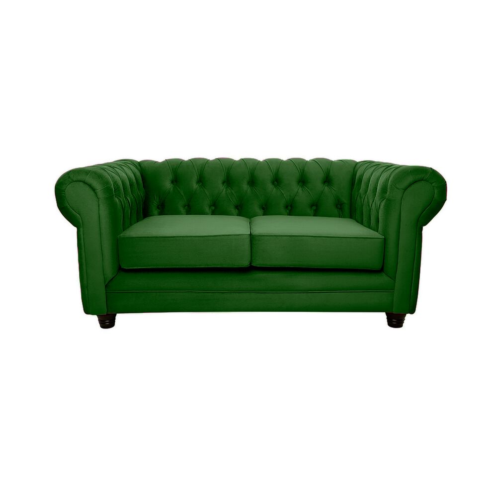 Sofá Barra Design Chesterfield 2 Cuerpos Verde
