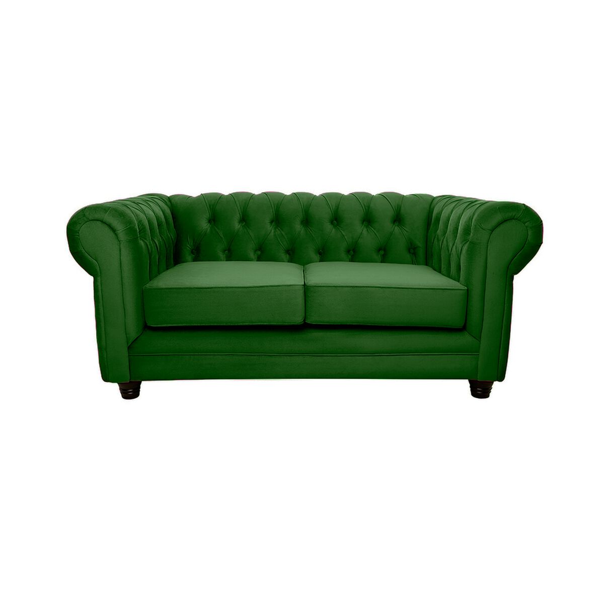 Sofá Barra Design Chesterfield 2 Cuerpos Verde