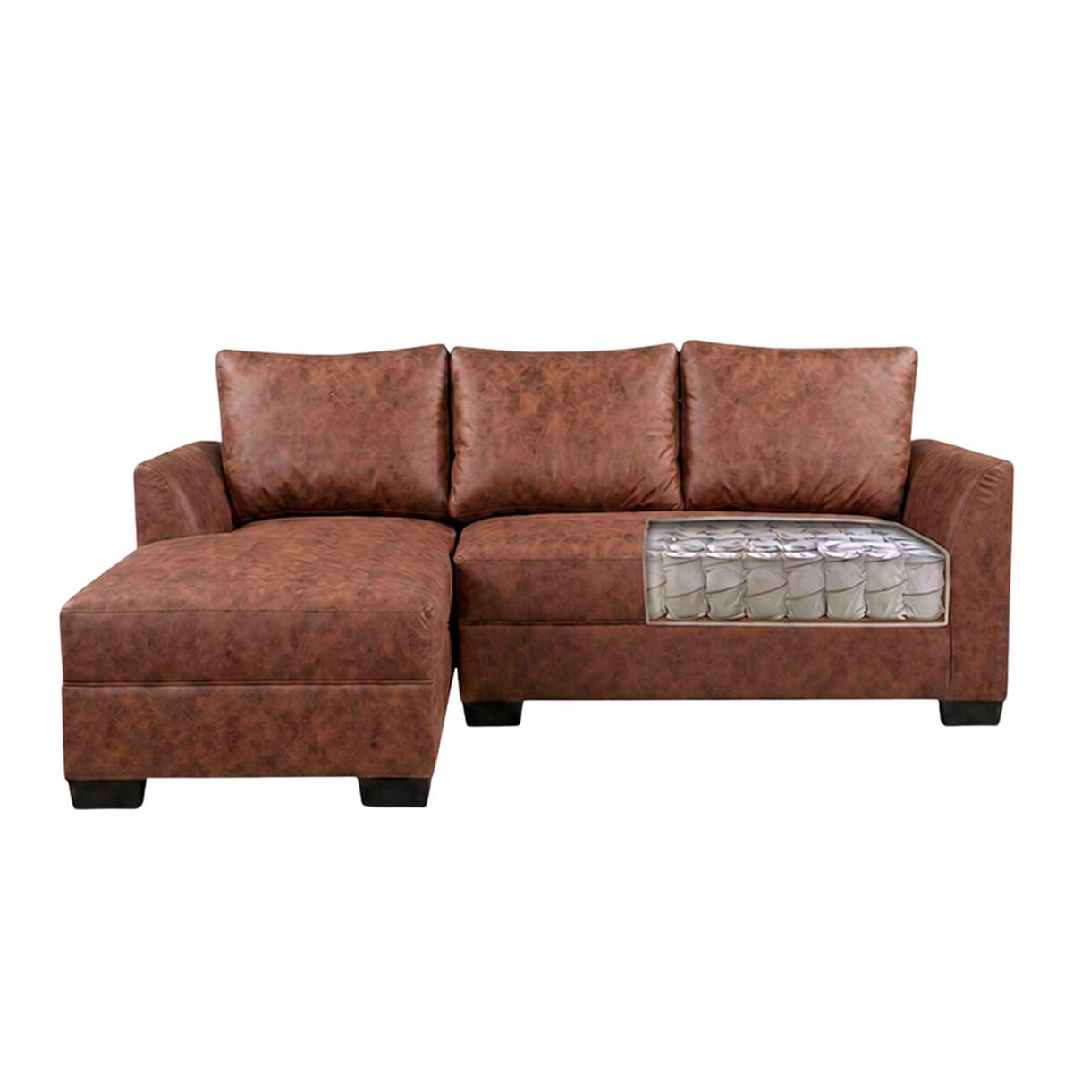 Seccional Izquierdo Muebles MPR Denver 4 Cuerpos Caf&eacute;