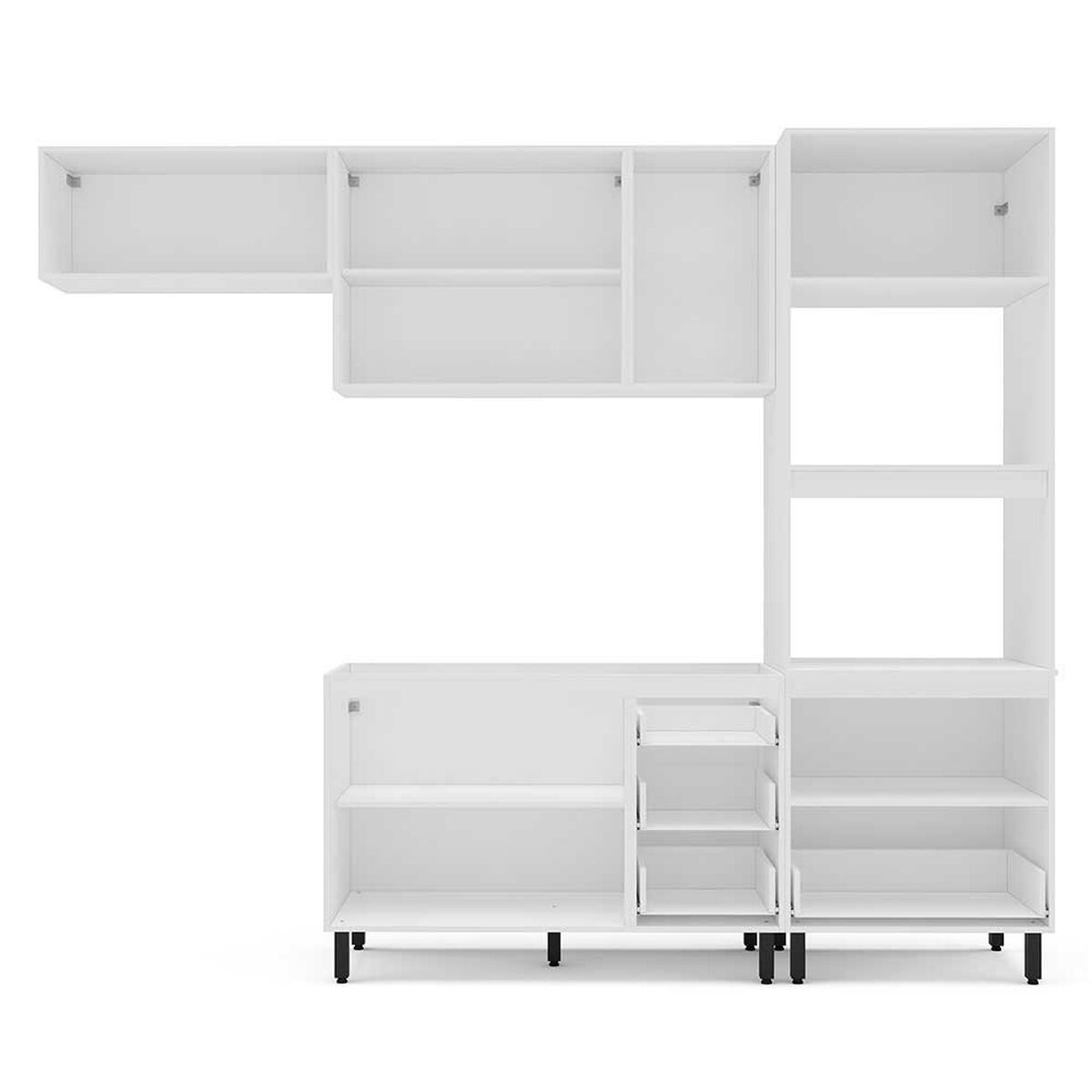 Kit Cocina Modular delta Vekkahome 8 Puertas 4 Cajones Blanca