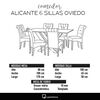 Juego de Comedor Latam Home Alicante 6 Sillas Gris