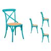 Set 4 Sillas Spazzio Retro Turquesa