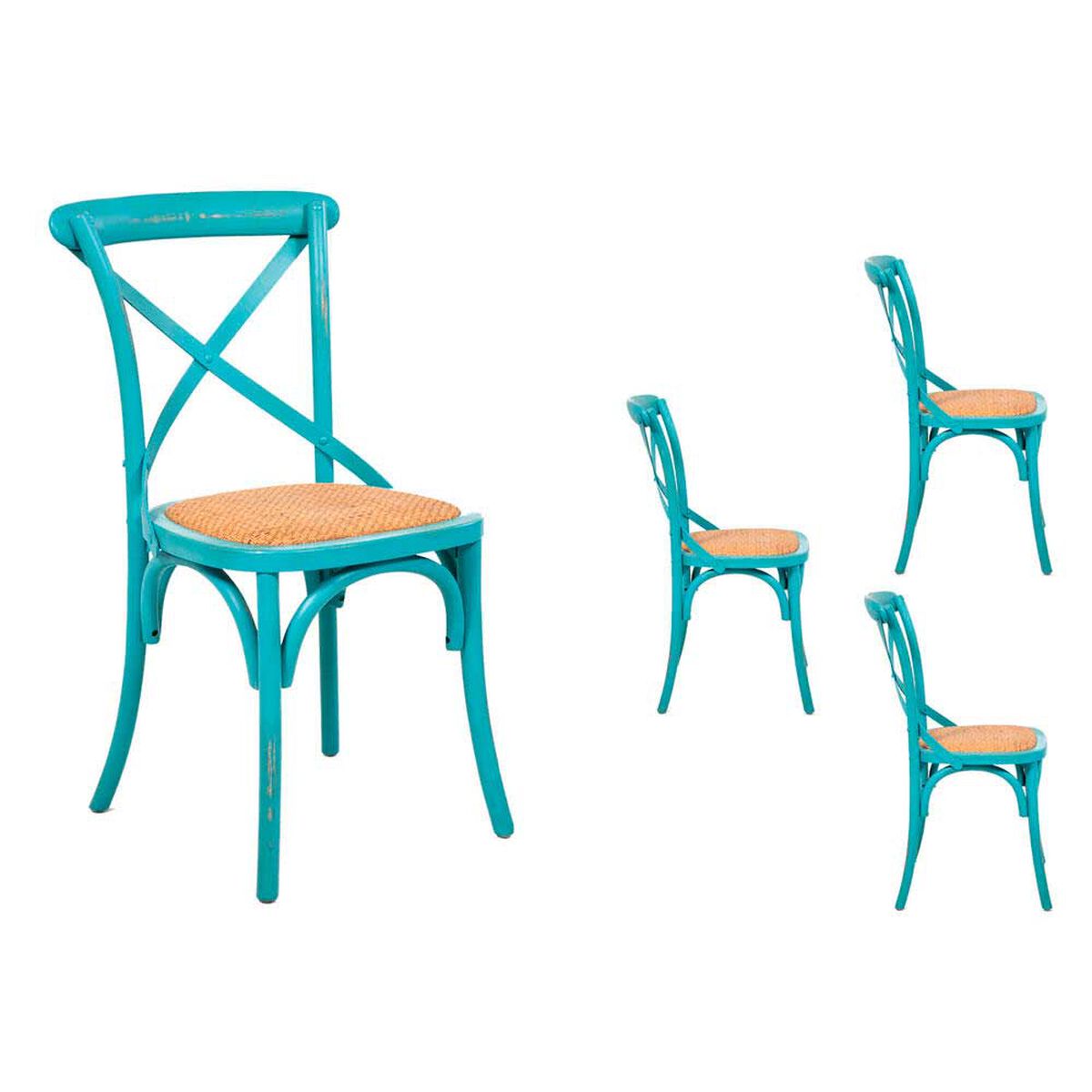 Set 4 Sillas Spazzio Retro Turquesa