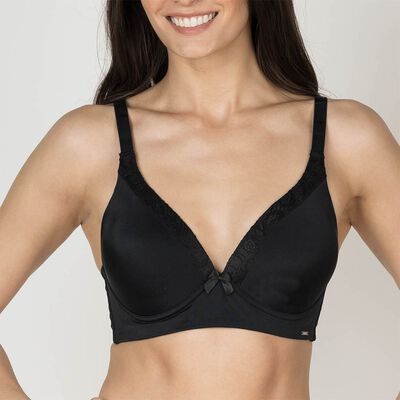 Sosten Copa C  Ultra Soft Microfibra Encaje Botanical Intime Negro