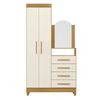 Cómoda Vekkahome Capri 4 Cajones 2 Puertas Beige Café