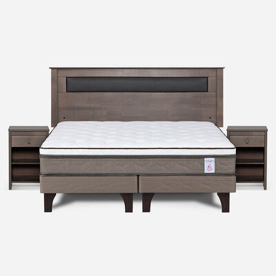 Imagen 1 del producto Combo Cama Europea Rosen King New Style 6 BD + Respaldo y Veladores Ferrara