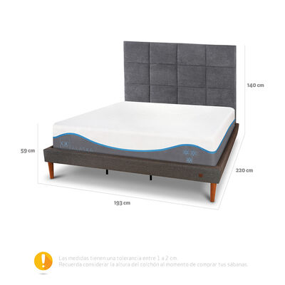 Imagen 2 del producto Cama Europea CIC King Alaska + Respaldo