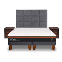 Cama Europea CIC Base Dividida King Bee Comfort + Respaldo + 2 Veladores