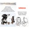Coche Cuna con Silla Nido y Accesorios LuBabycas Café