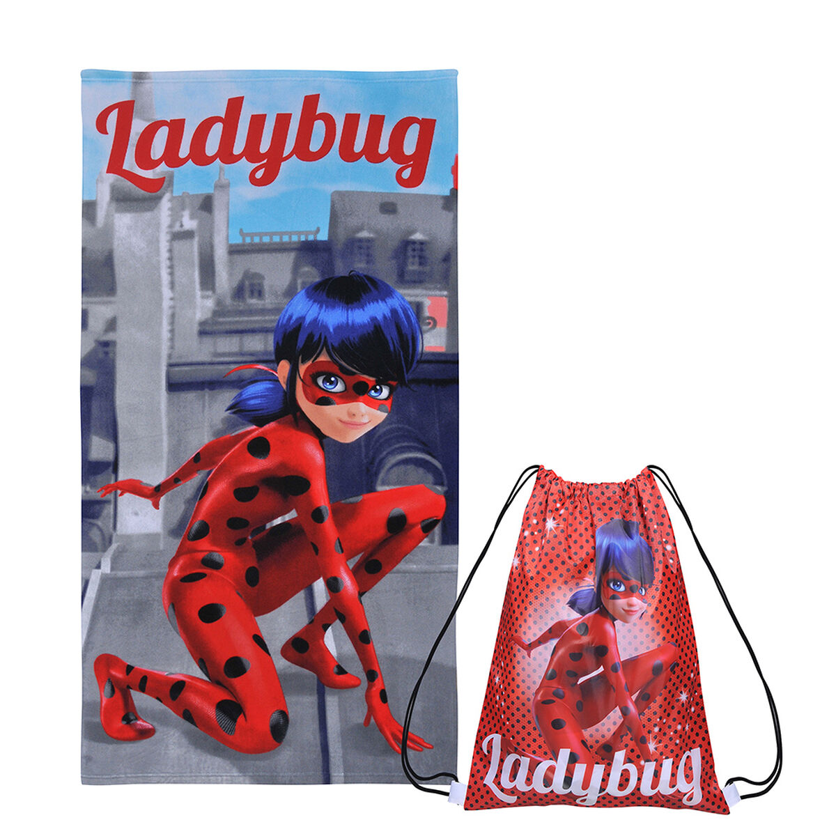 Toalla Playa C/Bolso 70X140 Cm 33X42 Cms Ladybug Ceilings