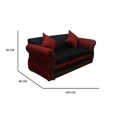 Imagen 2 del producto Juego de Living Almore Emilia Sofá 3 Cuepos + Dos Sillones 1 Cuerpo Rojo Negro