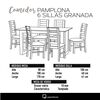 Juego de Comedor Latam Home Pamplona Murcia 6 Sillas Lino Blanco