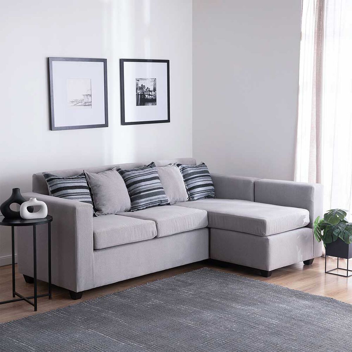 Seccional Intercambiable Muebles MPR Jazmin 4 Cuerpos Gris Claro