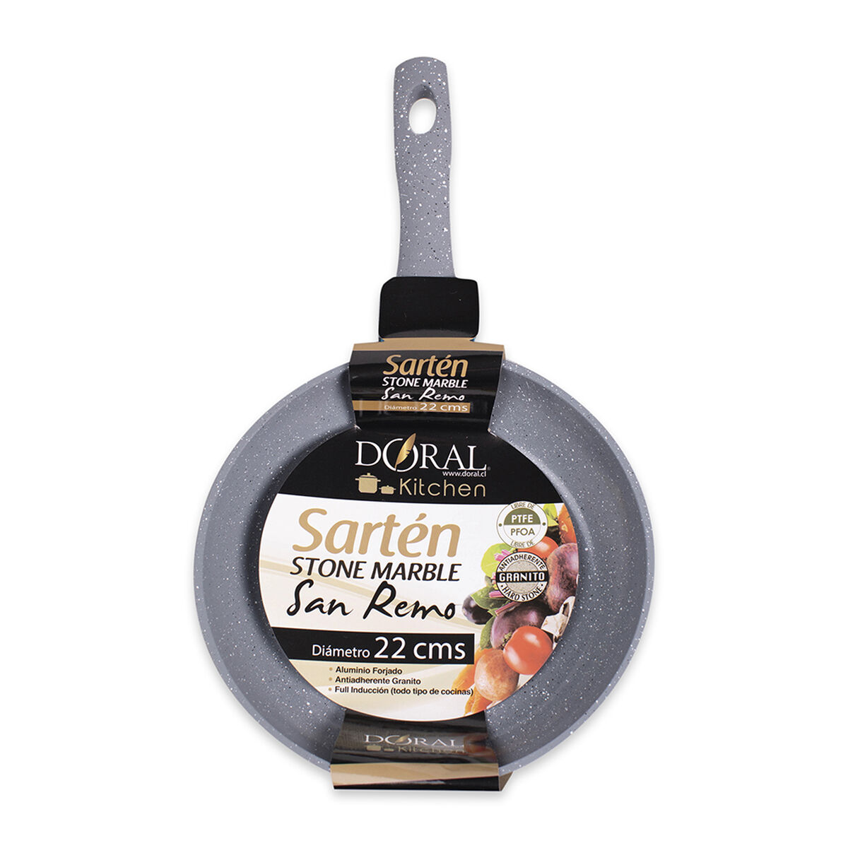 Sartén Acero Inoxidable Doral San Remo 22 cm Gris
