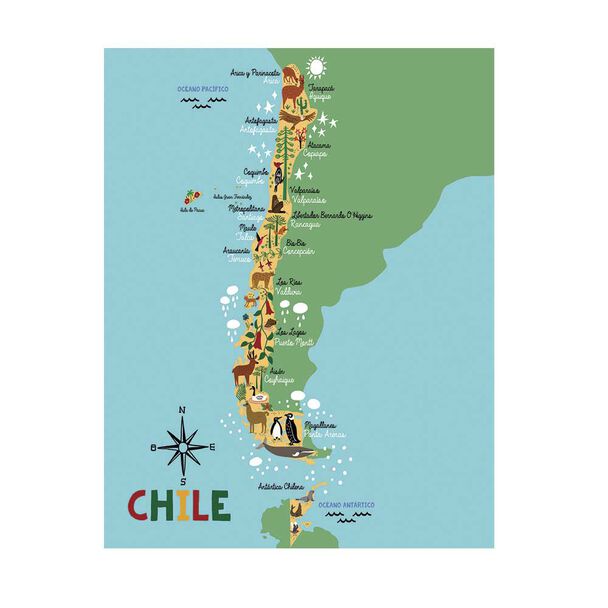 Alfombra Davanti Mapa Chile 110 x140 Mapa Chile