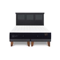Cama Europea CIC Base Dividida King Premium + Respaldo Torino Negro