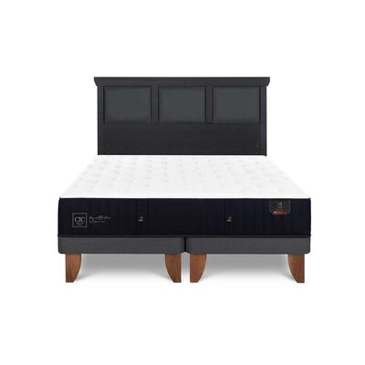 Imagen 1 del producto Cama Europea CIC Base Dividida King Premium + Respaldo Torino Negro