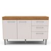 Mueble de Cocina Base Vekkahome Opie 2 Cajones 3 Puertas Gris