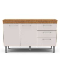 Mueble de Cocina Base Vekkahome Opie 2 Cajones 3 Puertas Blanco