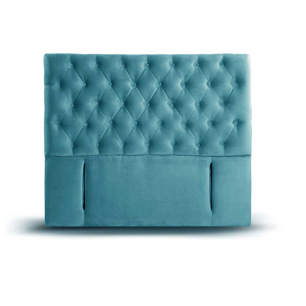 Respaldo Latam Home King Florencia Tela Velvet Turquesa
