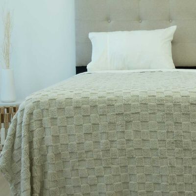 Frazada Doral 1,5 Plazas Chiporro Jacquard Liso Beige