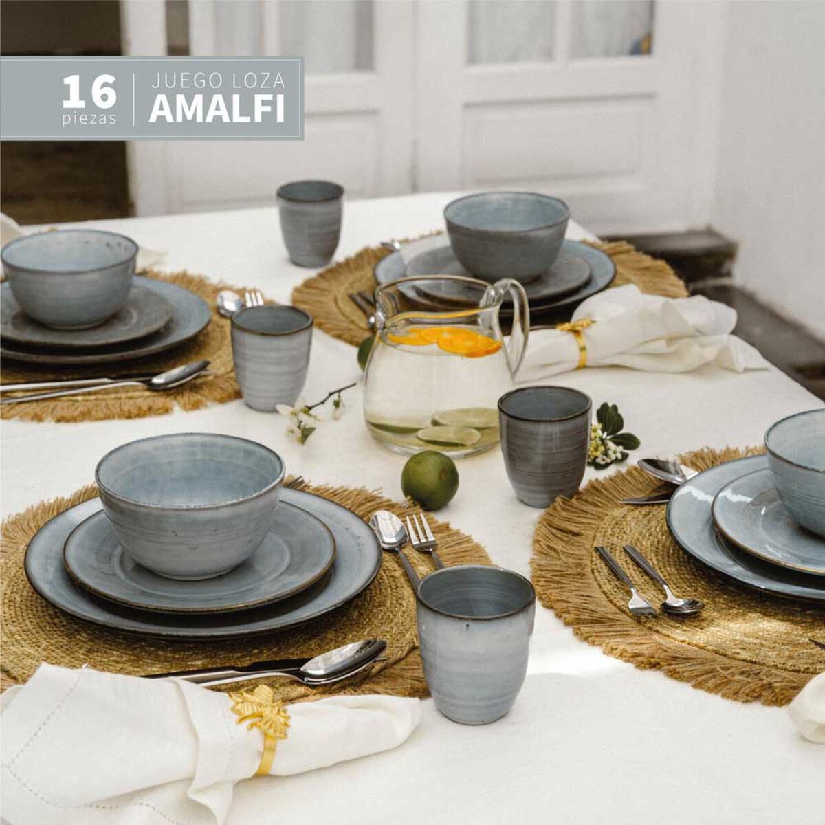 Set 4 Platos Fondo Cerámica Simplit Amalfi 27,4 cm