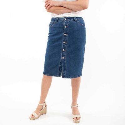 Falda Midi Denim Mujer Portman Club