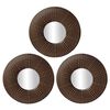 Set 3 Espejos Pl&aacute;stico Vgo para Colgar Circular 25 cm Dorado
