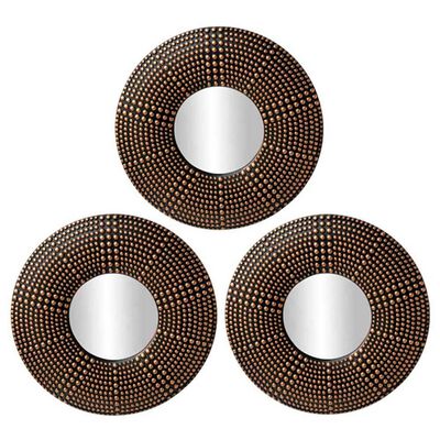 Imagen 2 del producto Set 3 Espejos Plástico Vgo para Colgar Circular 25 cm Dorado