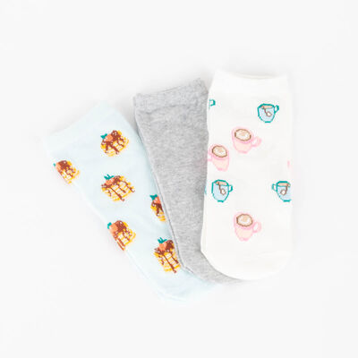 Imagen 1 del producto Pack 3 Calcetines Mujer Icono Celeste