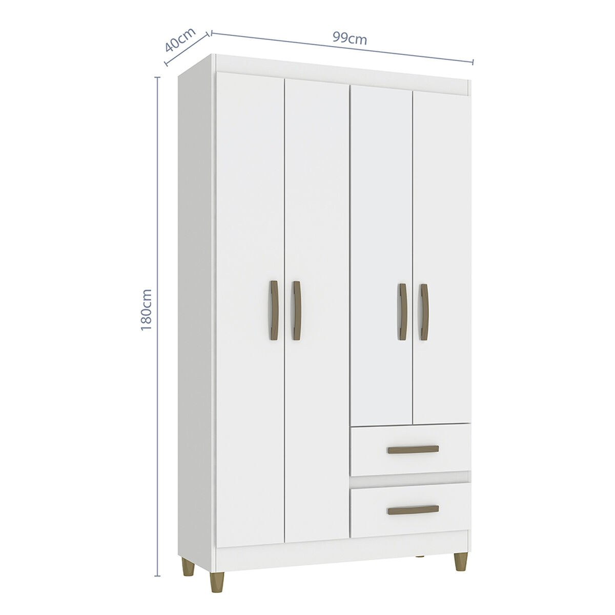 Clóset Vekkahome Lisboa 4 Puertas 2 Cajones Blanco