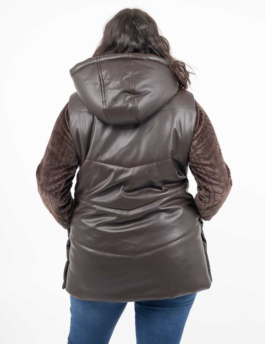 Parka Ecocuero Sin Mangas Mujer Extralindas