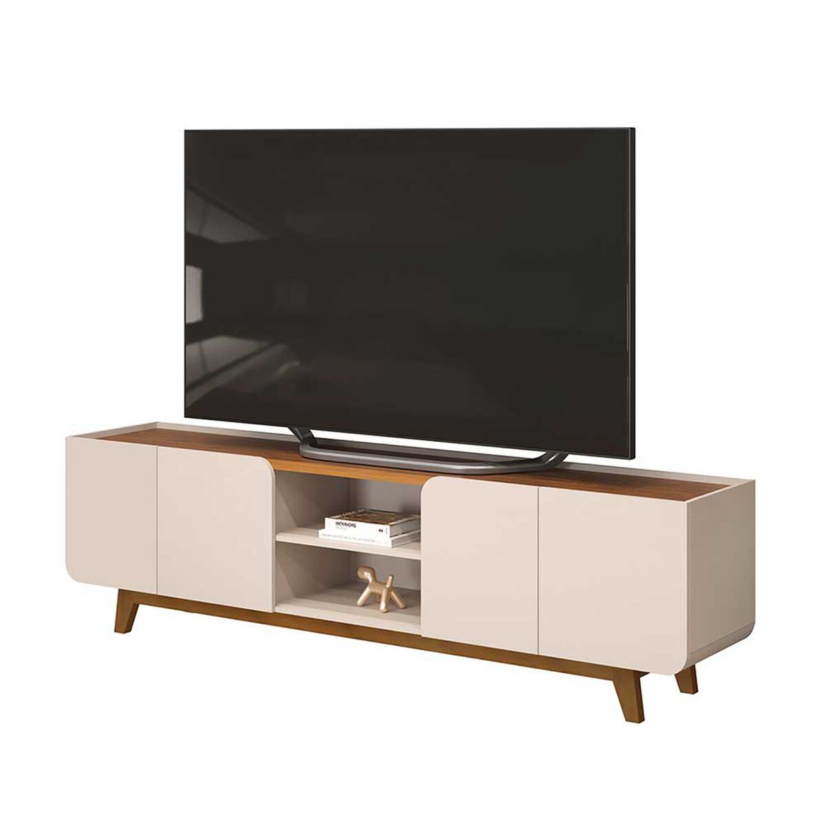 Rack TV Vekkahome Nadine Hasta 75" Beige Café