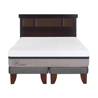 Imagen 1 del producto Cama Europea CIC Base Dividida 2 Plazas Balance + Respaldo New Dublin Chocolate