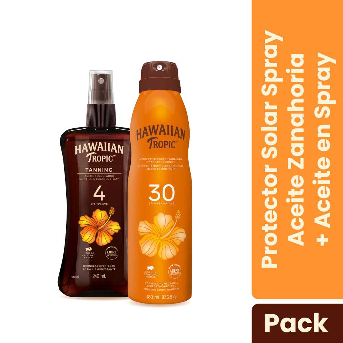 Set Protector Solar Hawaiian Tropic Carrot 240 ml + Aceite 4 240 ml