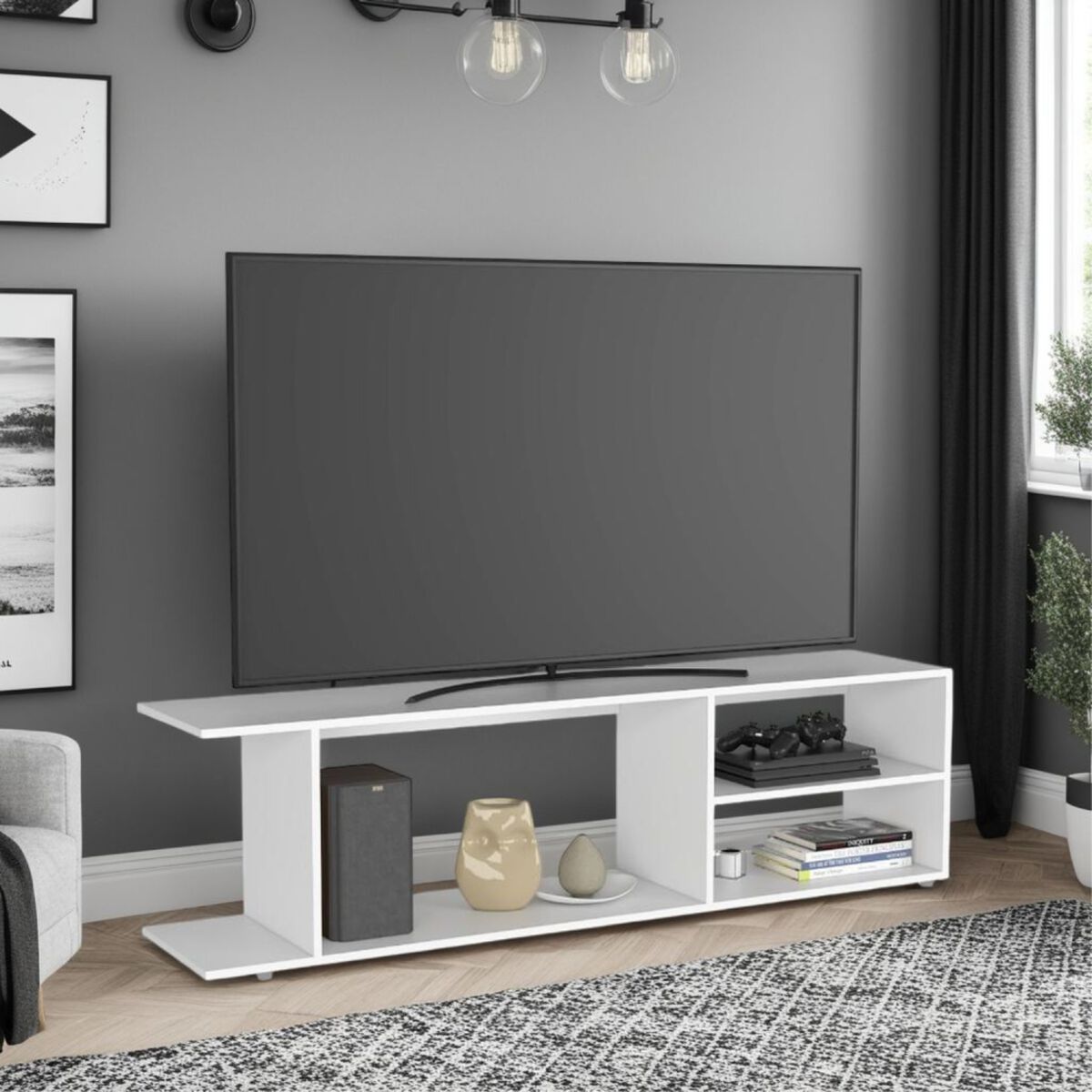 Rack TV TuHome GoodWood 70" Blanco