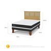 Cama Europea CIC 2 Plazas Ortopedic + Respaldo Torino Mostaza