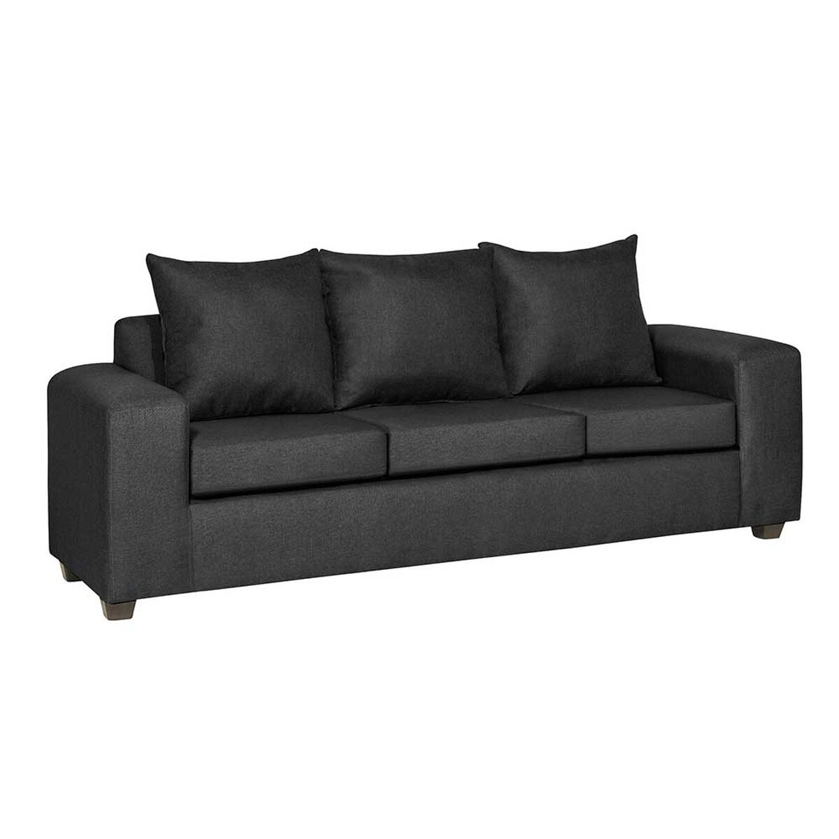 Juego de Living Innovamuebles Kahlo Sofá 3 Cuerpos + Dos Sillones 1 Cuerpo Negro