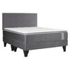 Cama Europea Celta Base Dividida 2 Plazas Carbono + Respaldo Acolchado