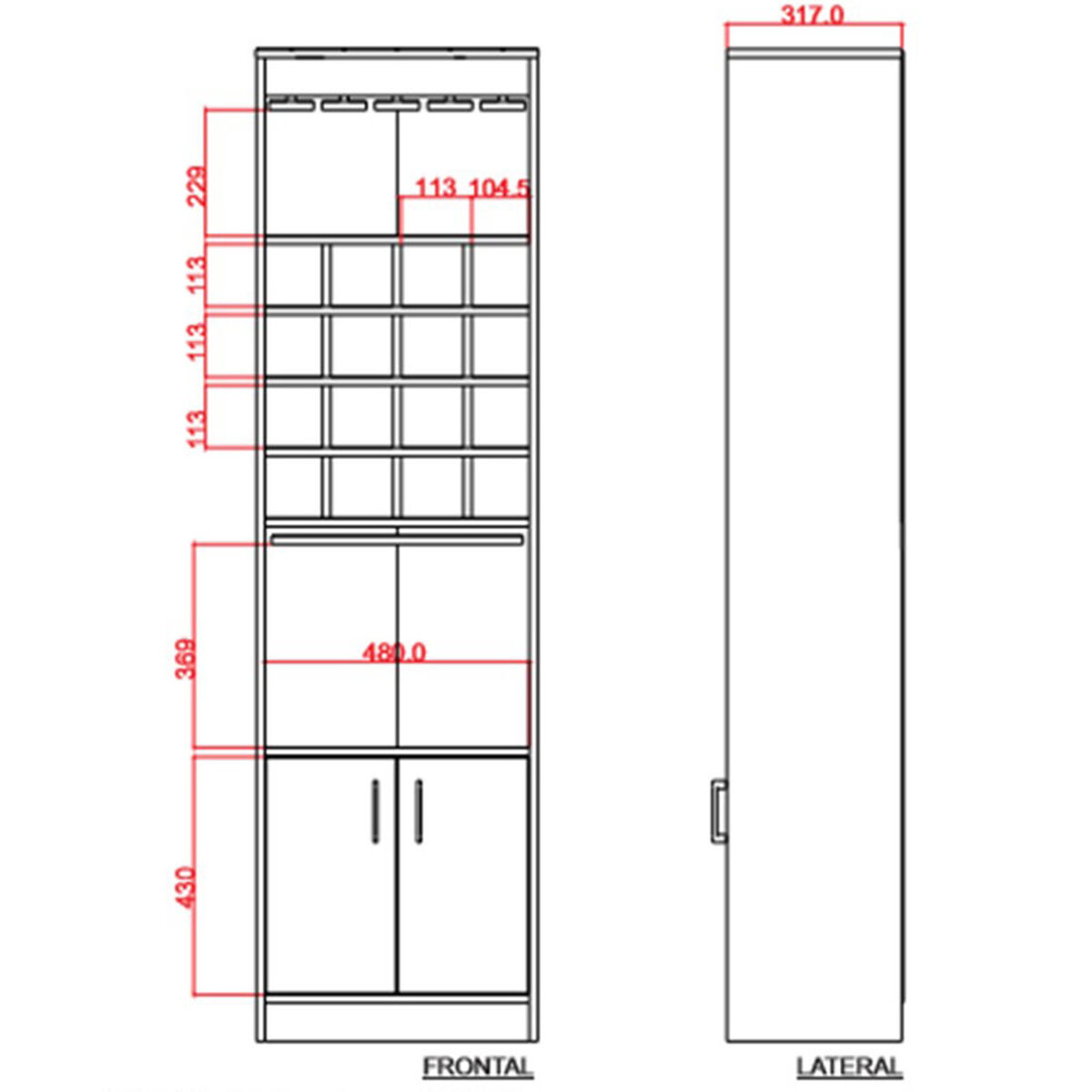 Mueble Bar + Biblioteca Cubo TuHome Beijing
