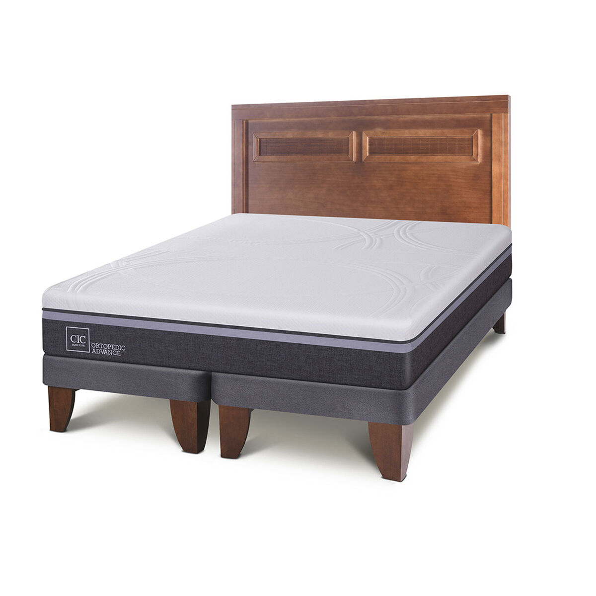 Cama Europea CIC Base Dividida 2 Plazas Ortopedic Advance + Respaldo Milán