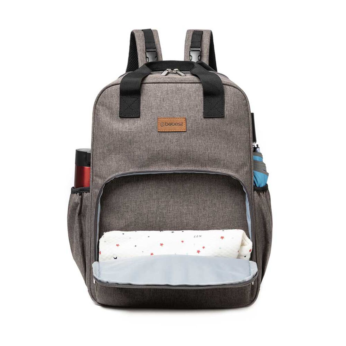 Bolso Maternal Pañalero Mudador Gris Bebesit