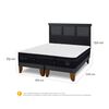 Cama Europea CIC Base Dividida King Súper Premium + Respaldo Torino Negro