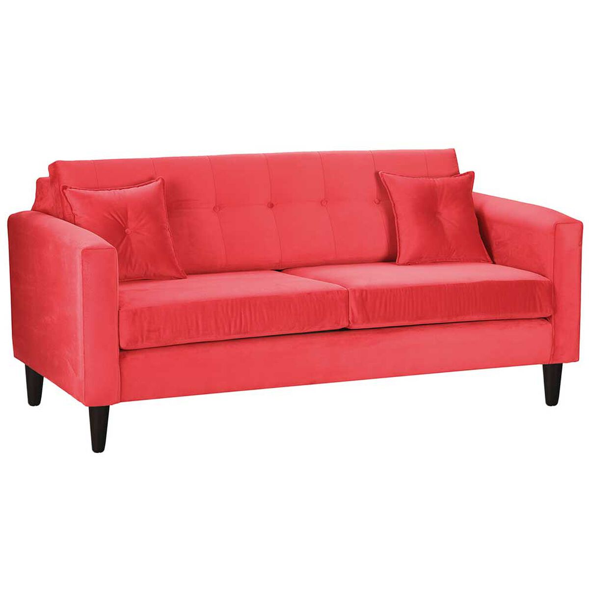 Sof&aacute; Bodevir New Retro Felpa 00 3 Cuerpos Rojo