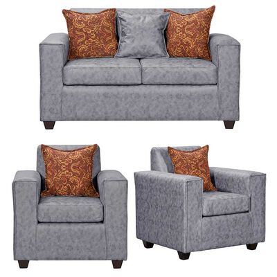 Juego de Living Black Factory Ezeiza Sofá 2 Cuerpos + Dos Sillones 1 Cuerpo Gris