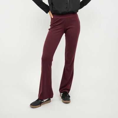 Pantalón Flare Mujer Icono Burdeo, Cafe, Negro