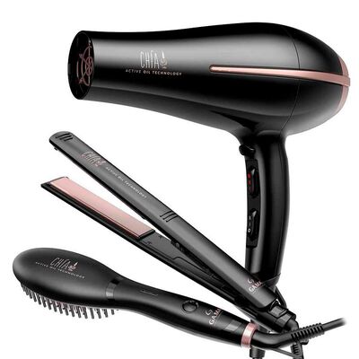 Tricombo Gama Alisador Chia + Secador de Pelo + Cepillo