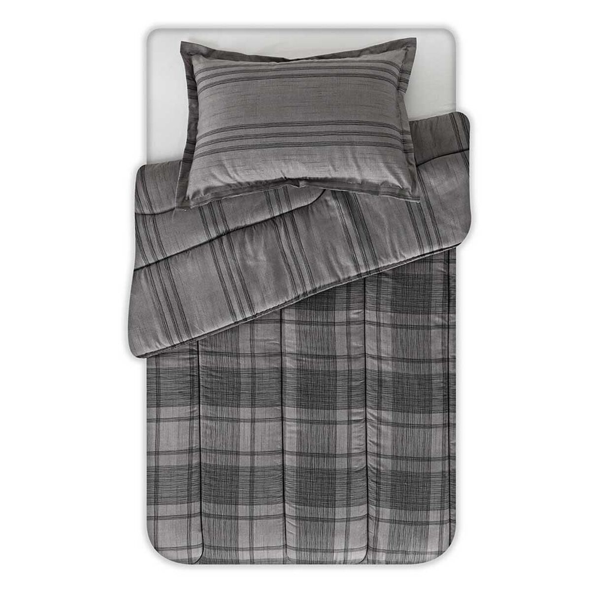 Plumón Elements & Co 1,5 Plazas Squard Gris