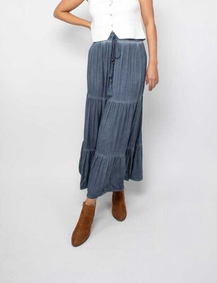 Imagen 1 del producto Falda Maxi Mujer Alma Azul, Blanco, Gris